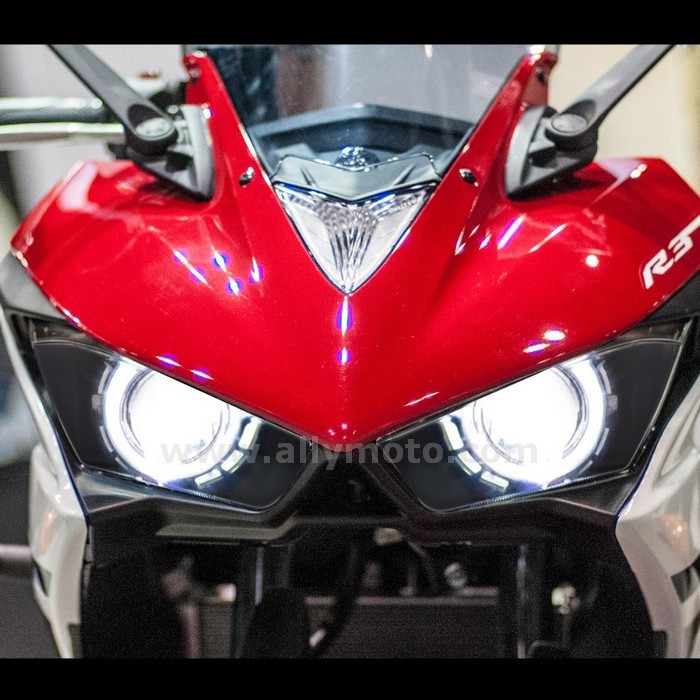 013 Headlight Kit Yamaha R25 2015 Hid Angel Halos Light Red Demon Eye-3